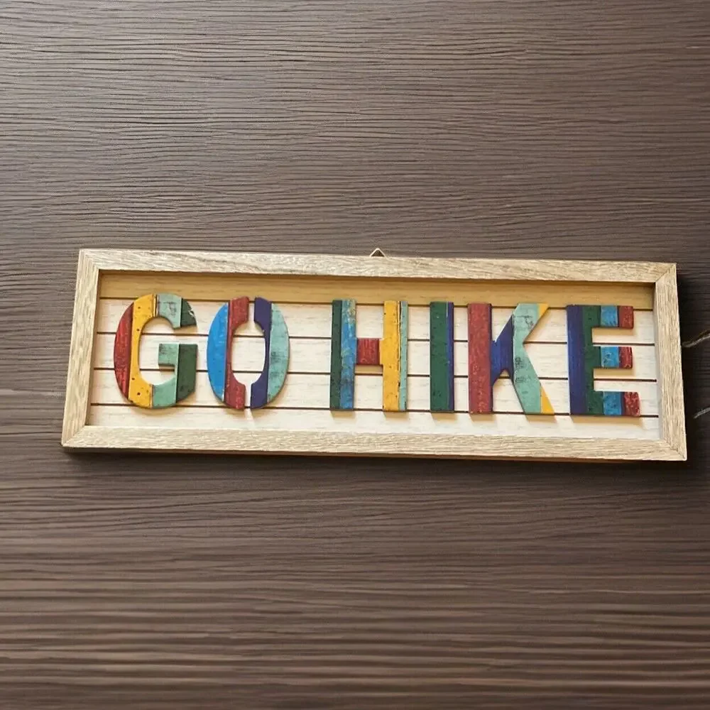 Target “Go Hike ” Wood Wall Sign New